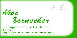 akos bernecker business card